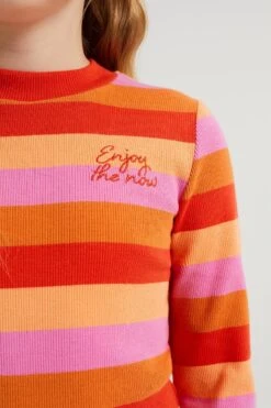 WE Fashion Meisjes Gestreepte Jurk Met Ribstructuur - Maat 110/116 -Trendyo Trendy Winkel 800x1200 74