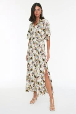 Trendyol Vrouwen Standaard Mouw Kraag Overhemdjurk Jurk -Trendyo Trendy Winkel 800x1200 740