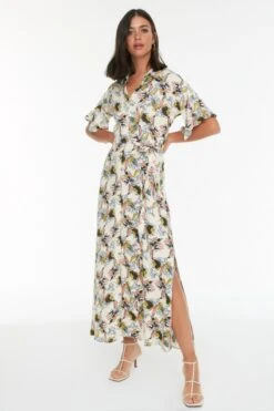 Trendyol Vrouwen Standaard Mouw Kraag Overhemdjurk Jurk -Trendyo Trendy Winkel 800x1200 742