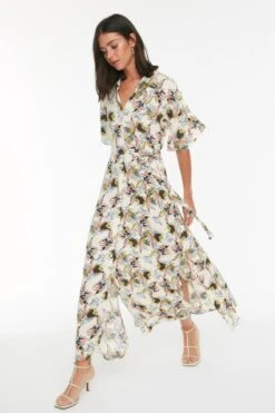 Trendyol Vrouwen Standaard Mouw Kraag Overhemdjurk Jurk -Trendyo Trendy Winkel 800x1200 743