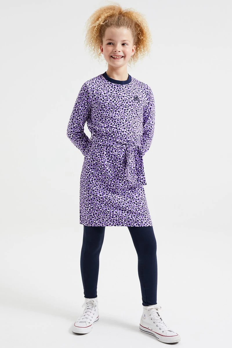 WE Fashion Meisjes Jurk Met Dessin En Strikceintuur - Maat 98/104 4 WE Fashion Meisjes Jurk Met Dessin En Strikceintuur - Maat 98/104 - Afbeelding 2
