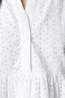 Colourful Rebel Indy Broodrie Anglaise Jurk Wit Dames - Loose Fit - Katoen - M -Trendyo Trendy Winkel 800x1200 767