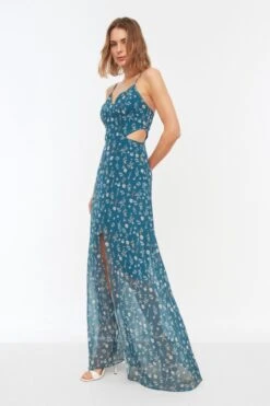 Trendyol Vrouwen Standaard Mouw V-hals A-lijn Jurk -Trendyo Trendy Winkel 800x1200 797