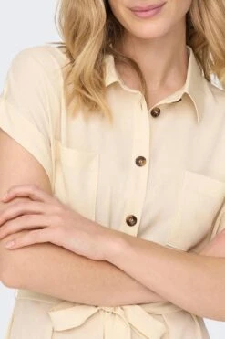 Only Jurk Onlhannover S/s Shirt Dress Noos Wv 15191953 Birch Dames Maat - 40 -Trendyo Trendy Winkel 800x1200 819