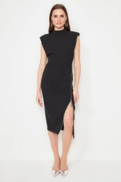 Trendyol Vrouwen Standaard Mouw Staande Kraag Bodycon Jurk -Trendyo Trendy Winkel 800x1200 860
