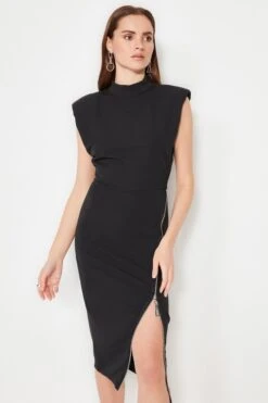 Trendyol Vrouwen Standaard Mouw Staande Kraag Bodycon Jurk -Trendyo Trendy Winkel 800x1200 862