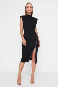 Trendyol Vrouwen Standaard Mouw Staande Kraag Bodycon Jurk -Trendyo Trendy Winkel 800x1200 865