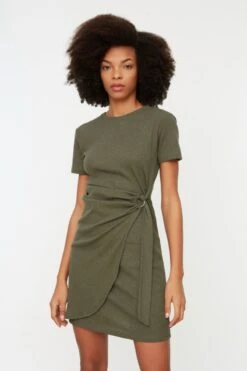 Trendyol Vrouwen Standaard Mouw Ronde Hals Omslag Jurk -Trendyo Trendy Winkel 800x1200 945