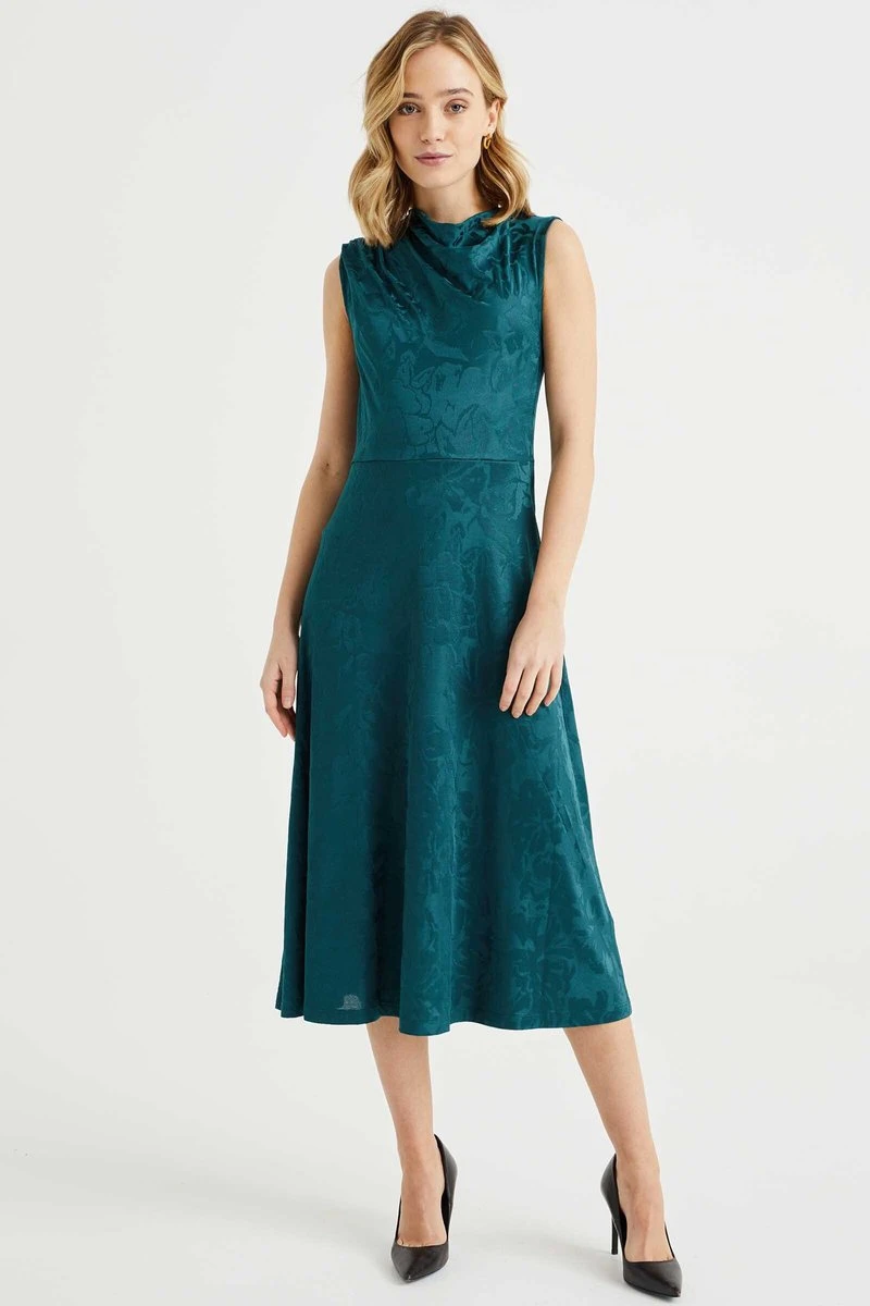 WE Fashion Dames Jurk Met Jacquard Dessin 7 WE Fashion Dames Jurk Met Jacquard Dessin - Afbeelding 5