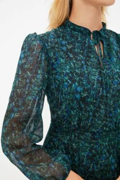 Trendyol Vrouwen Ballon Mouw Staande Kraag A-lijn Jurk -Trendyo Trendy Winkel 800x1200 994