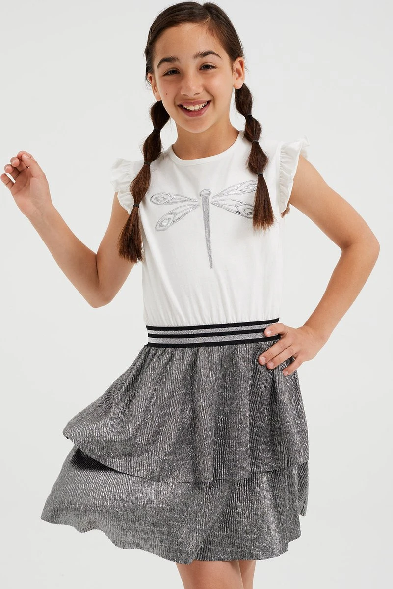 WE Fashion Meisjes Jurk Met Embroidery Van Glittergaren 3 WE Fashion Meisjes Jurk Met Embroidery Van Glittergaren