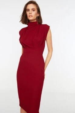 Trendyol Vrouwen Standaard Mouw Staande Kraag Basis Jurk -Trendyo Trendy Winkel 801x1200 36