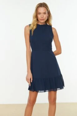 Trendyol Vrouwen Standaard Mouw Staande Kraag A-lijn Jurk -Trendyo Trendy Winkel 801x1200 45