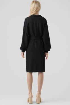 VERO MODA JURK VMPAM L/S SHIRT DRESS JRS BTQ BLACK DAMES MAAT - XL -Trendyo Trendy Winkel 801x1200 65