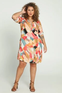 Paprika Korte, Linnen Jurk Met Grafisch Motief -Trendyo Trendy Winkel 801x1200 69