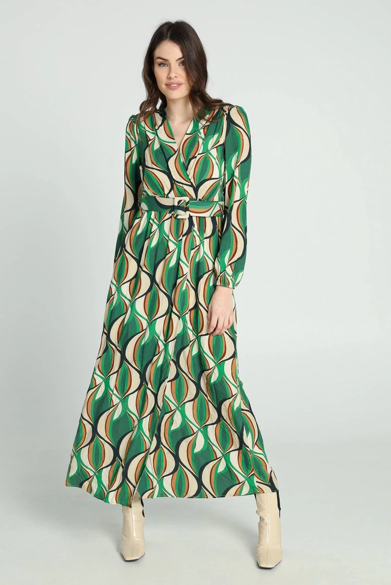 Cassis Lange Jurk In Viscose Met Etnisch Motief 11 Cassis Lange Jurk In Viscose Met Etnisch Motief - Afbeelding 9