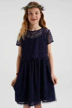 WE Fashion Meisjes Jurk Met Kant En Mesh -Trendyo Trendy Winkel 802x1200 2