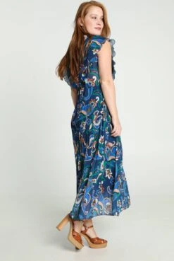 Cassis Lange Plisséjurk Met Gebloemde Kasjmierprint -Trendyo Trendy Winkel 803x1200 10