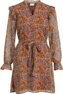 VILA VIFALIA PAISLEY L/S SHORT DRESS/SU/LC Dames Jurk - Maat 42