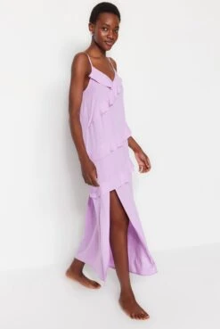 Trendyol Vrouwen Standaard Mouw Ronde Hals Ruche Zoom Jurk -Trendyo Trendy Winkel 803x1200 22