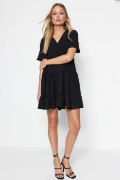 Trendyol Vrouwen Standaard Mouw V-hals Verschuiving Jurk -Trendyo Trendy Winkel 804x1200 16