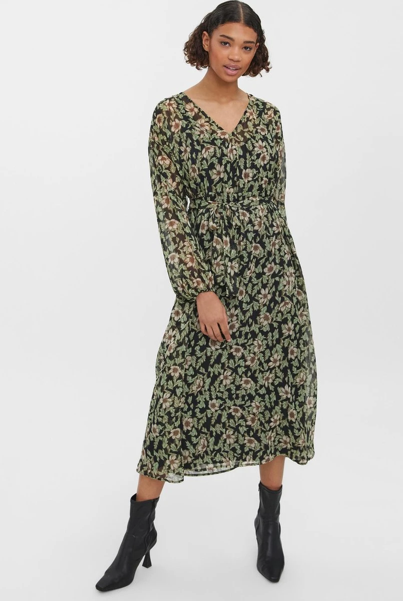 VERO MODA VMLIA L/S 7/8 DRESS WVN BTQ Dames Jurk - Maat XL 7 VERO MODA VMLIA L/S 7/8 DRESS WVN BTQ Dames Jurk - Maat XL - Afbeelding 5