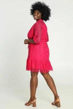 Paprika Korte, Effen Jurk Met Kant -Trendyo Trendy Winkel 805x1200 29