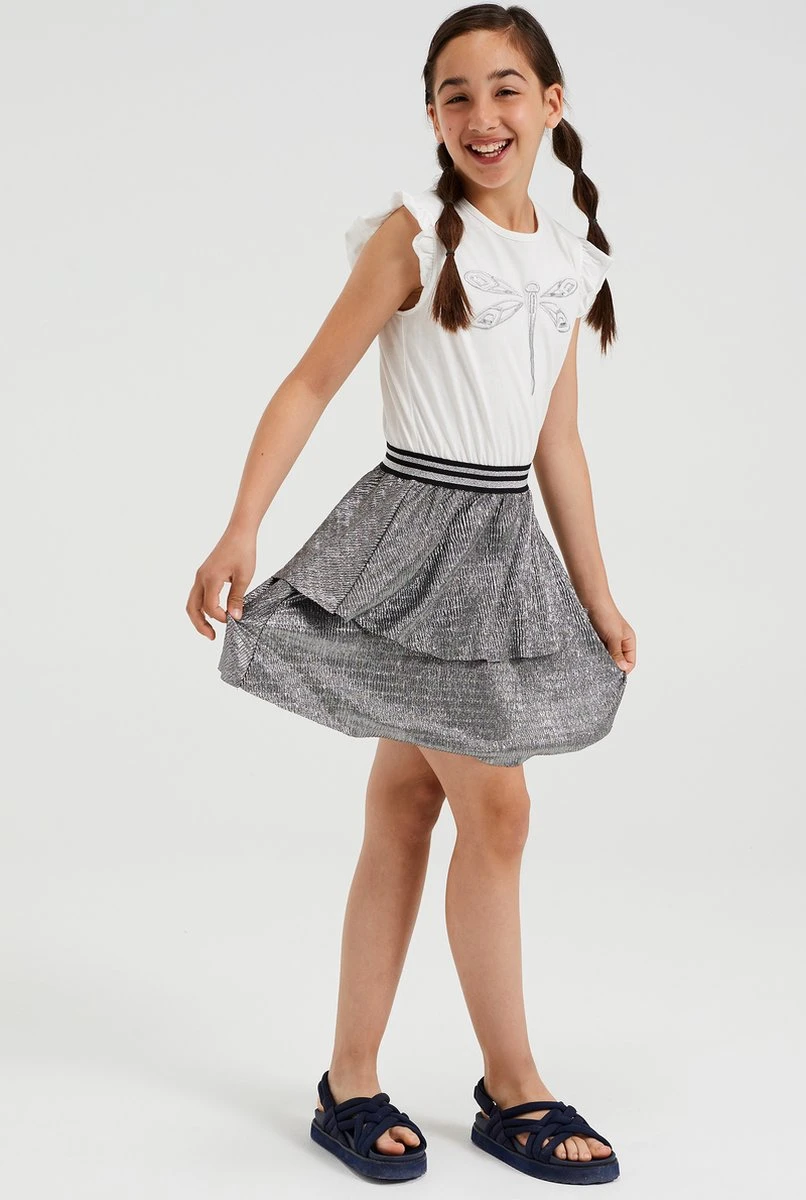 WE Fashion Meisjes Jurk Met Embroidery Van Glittergaren 4 WE Fashion Meisjes Jurk Met Embroidery Van Glittergaren - Afbeelding 2