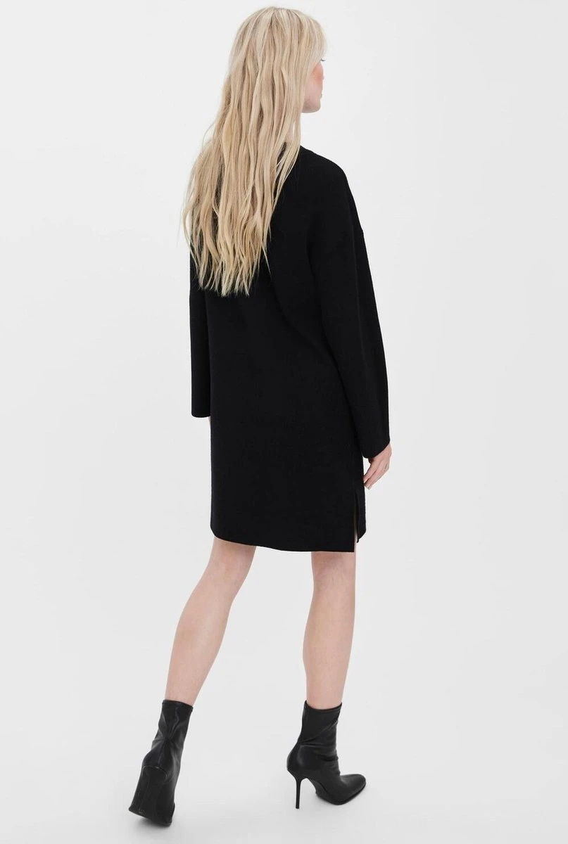 VERO MODA VMGOLD NEEDLE WIDE LS Ronde Hals DRESS Dames Jurk - Maat S 5 VERO MODA VMGOLD NEEDLE WIDE LS Ronde Hals DRESS Dames Jurk - Maat S - Afbeelding 3