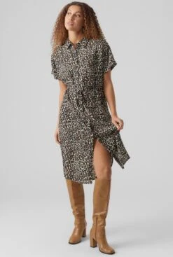 VERO MODA VMBUMPY SS CALF SHIRT DRESS NOOS Dames Jurk - Maat L -Trendyo Trendy Winkel 807x1200 15