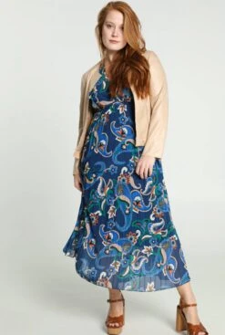 Cassis Lange Plisséjurk Met Gebloemde Kasjmierprint -Trendyo Trendy Winkel 807x1200 28