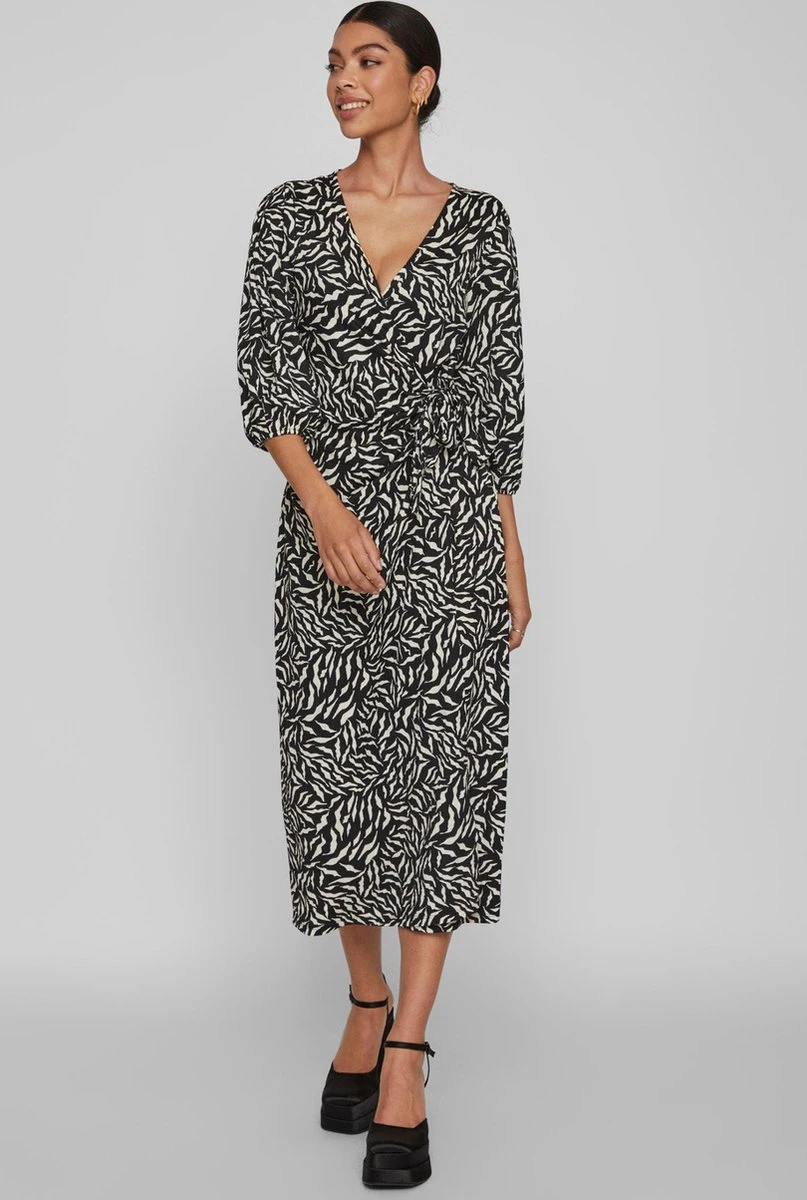Vila Jurk Visteffi Zafia 3/4 Midi Wrap Dress/su 14086515 Black/zafia Dames Maat - M 10 Vila Jurk Visteffi Zafia 3/4 Midi Wrap Dress/su 14086515 Black/zafia Dames Maat - M - Afbeelding 8