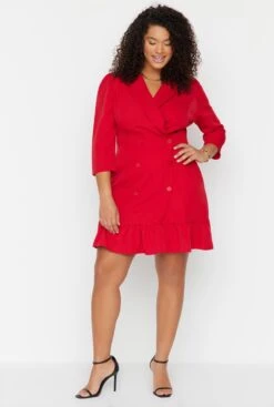 Trendyol Vrouwen Standaard Mouw Reverskraag Basis Grote Maten Jurk 20 Trendyol Vrouwen Standaard Mouw Reverskraag Basis Grote Maten Jurk -Trendyo Trendy Winkel 807x1200 36