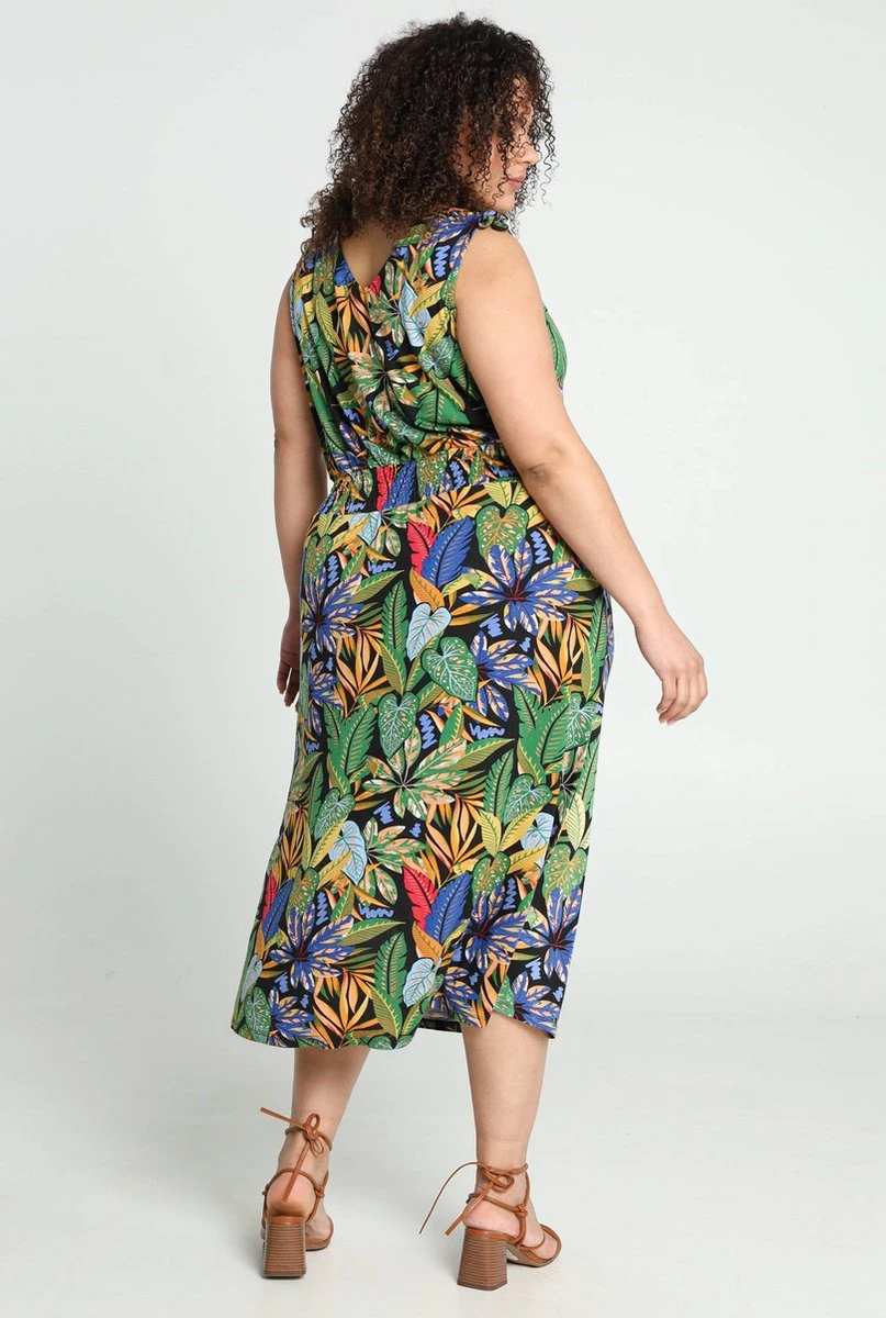 Paprika Lange Jurk In Viscose Met Hawai Print En Smalle Schouderbandjes 4 Paprika Lange Jurk In Viscose Met Hawai Print En Smalle Schouderbandjes - Afbeelding 2