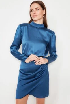 Trendyol Vrouwen Standaard Mouw Staande Kraag Omslag Jurk -Trendyo Trendy Winkel 807x1200 6