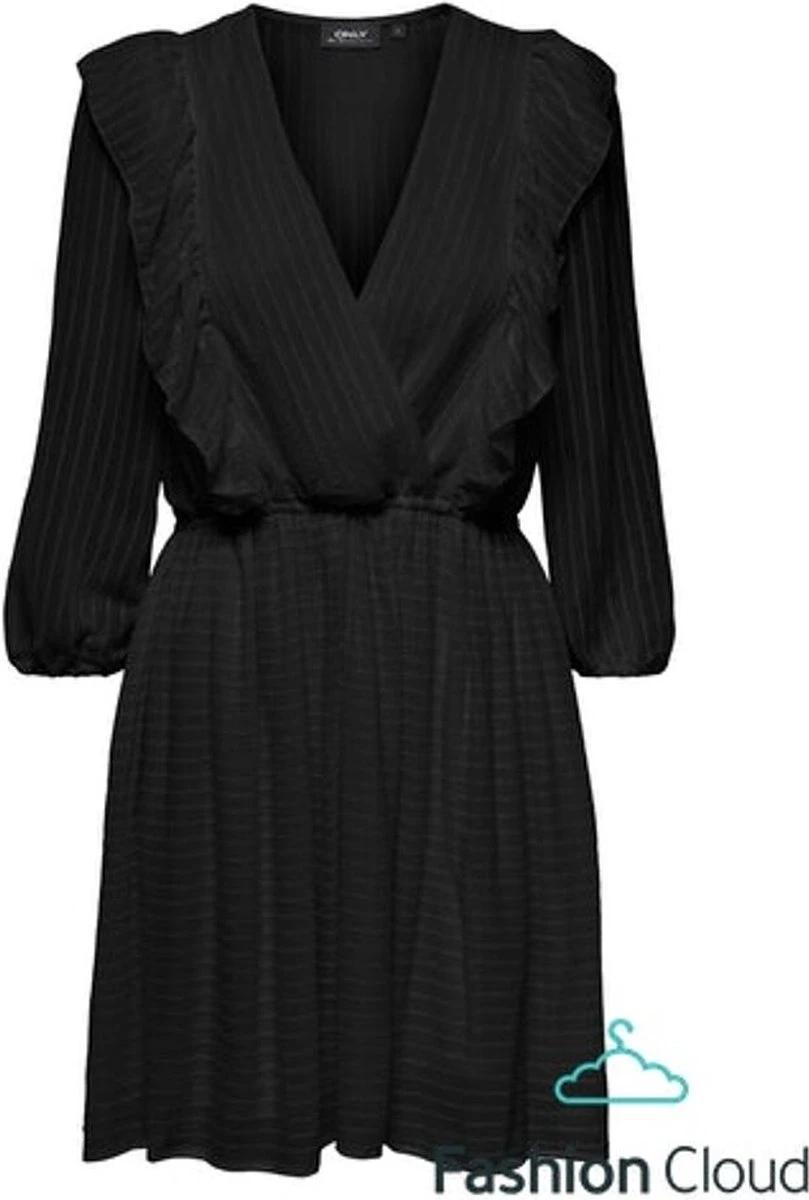 ONLY ONLLONDON 3/4 RUFFLE DRESS NOOS WVN Dames Jurk - Maat L 4 ONLY ONLLONDON 3/4 RUFFLE DRESS NOOS WVN Dames Jurk - Maat L - Afbeelding 2