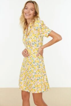 Trendyol Vrouwen Ballon Mouw Reverskraag Schaatser Jurk -Trendyo Trendy Winkel 810x1200 21