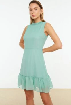 Trendyol Vrouwen Standaard Mouw Staande Kraag A-lijn Jurk -Trendyo Trendy Winkel 810x1200 7