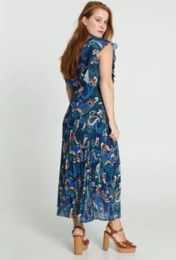 Cassis Lange Plisséjurk Met Gebloemde Kasjmierprint -Trendyo Trendy Winkel 811x1200 19