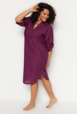 Trendyol Vrouwen Off-shoulder Ronde Hals Verschuiving Grote Maten Jurk -Trendyo Trendy Winkel 811x1200 30