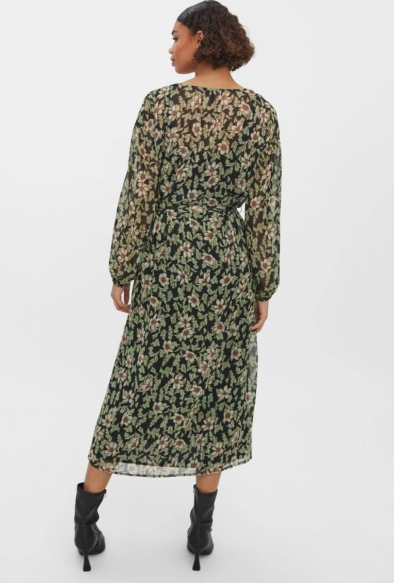 VERO MODA VMLIA L/S 7/8 DRESS WVN BTQ Dames Jurk - Maat XL 5 VERO MODA VMLIA L/S 7/8 DRESS WVN BTQ Dames Jurk - Maat XL - Afbeelding 3