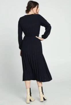 Cassis Lange, Effen Plisséjurk Met Riem -Trendyo Trendy Winkel 812x1200 9