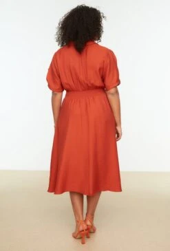 Trendyol Vrouwen Standaard Mouw Kraag A-lijn Plus Size Jurk -Trendyo Trendy Winkel 813x1200 24