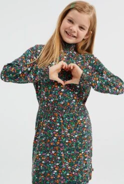 WE Fashion Meisjes Jurk Met Dessin En Smockwerk -Trendyo Trendy Winkel 813x1200