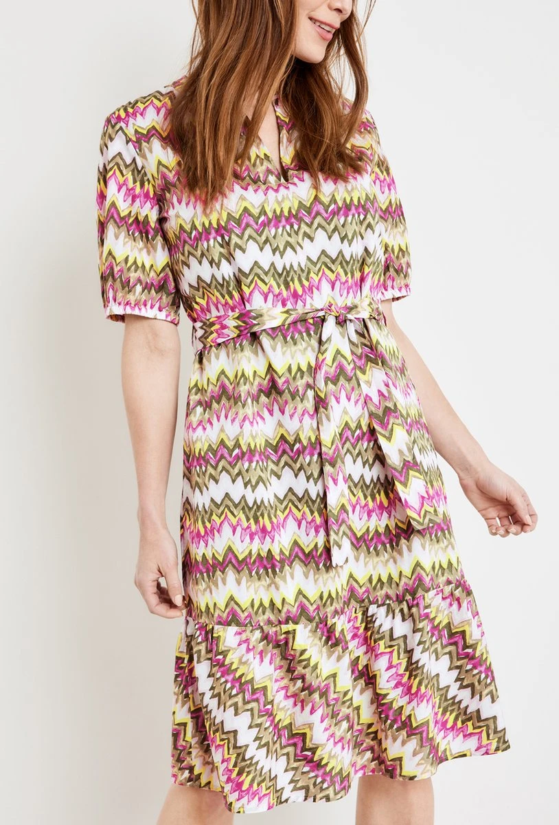 GERRY WEBER Dames Jurk Met A-lijn Grün/Lila/Pink Druck-46 8 GERRY WEBER Dames Jurk Met A-lijn Grün/Lila/Pink Druck-46 - Afbeelding 6