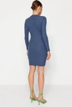 Trendyol Vrouwen Standaard Mouw Staande Kraag Bodycon Jurk -Trendyo Trendy Winkel 814x1200 7
