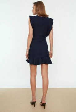 Trendyol Vrouwen Gepofte/ruche Mouw Ronde Hals Bodycon Jurk -Trendyo Trendy Winkel 816x1200 7