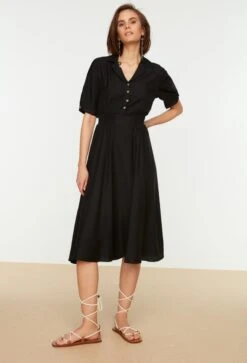 Trendyol Vrouwen Ballon Mouw Kraag Schaatser Jurk -Trendyo Trendy Winkel 817x1200 3