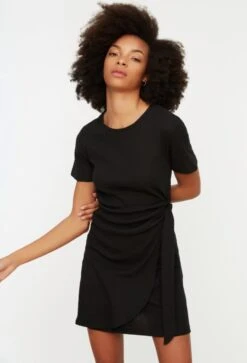 Trendyol Vrouwen Standaard Mouw Ronde Hals Omslag Jurk -Trendyo Trendy Winkel 817x1200 5