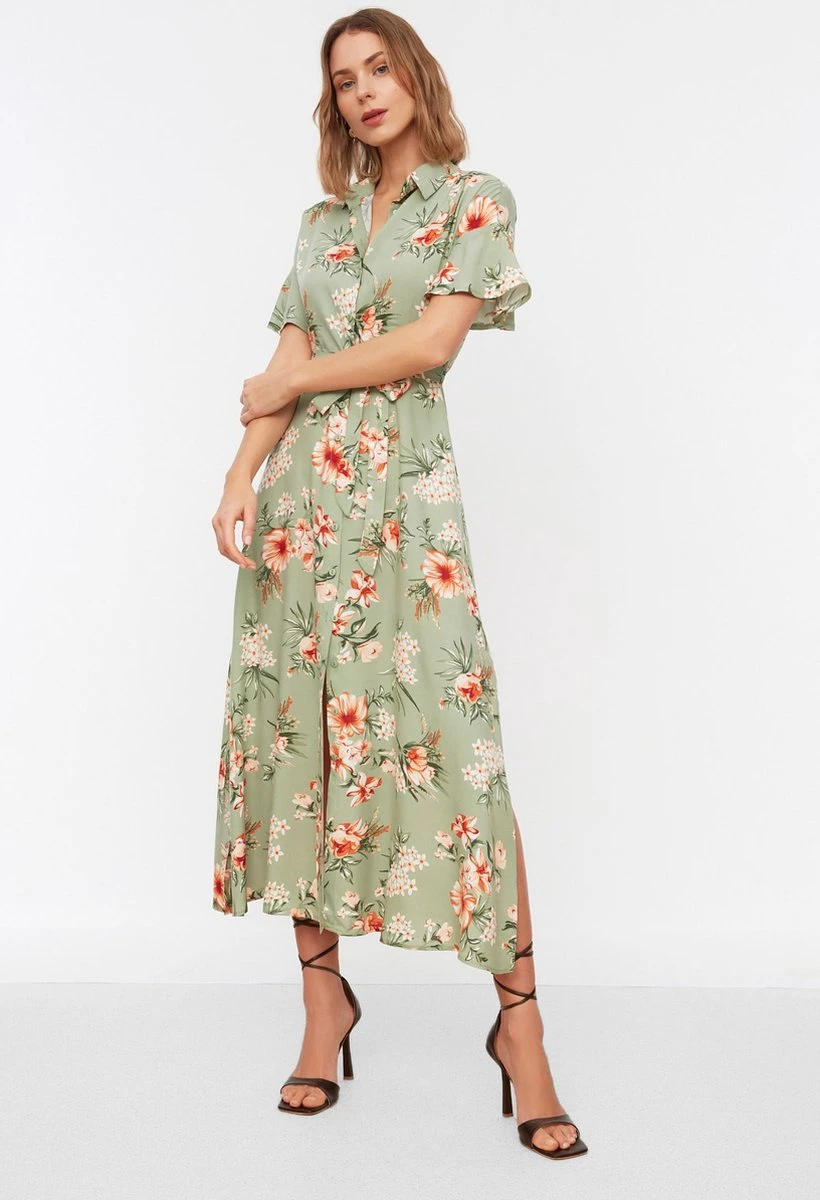 Trendyol Vrouwen Standaard Mouw Kraag Overhemdjurk Jurk 6 Trendyol Vrouwen Standaard Mouw Kraag Overhemdjurk Jurk - Afbeelding 4